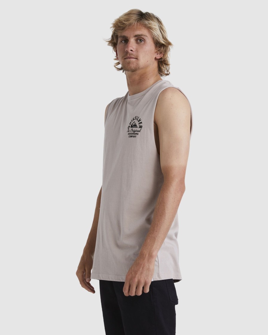 Men QUIKSILVER Singlets & Tanks | Mens Circled Script Muscle T-Shirt