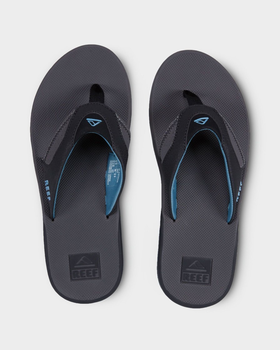 Men REEF Casual | Fanning Thong - Black Silver