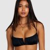 Women RVCA Bikini Tops | Solid Shirred V-Wire Bralette