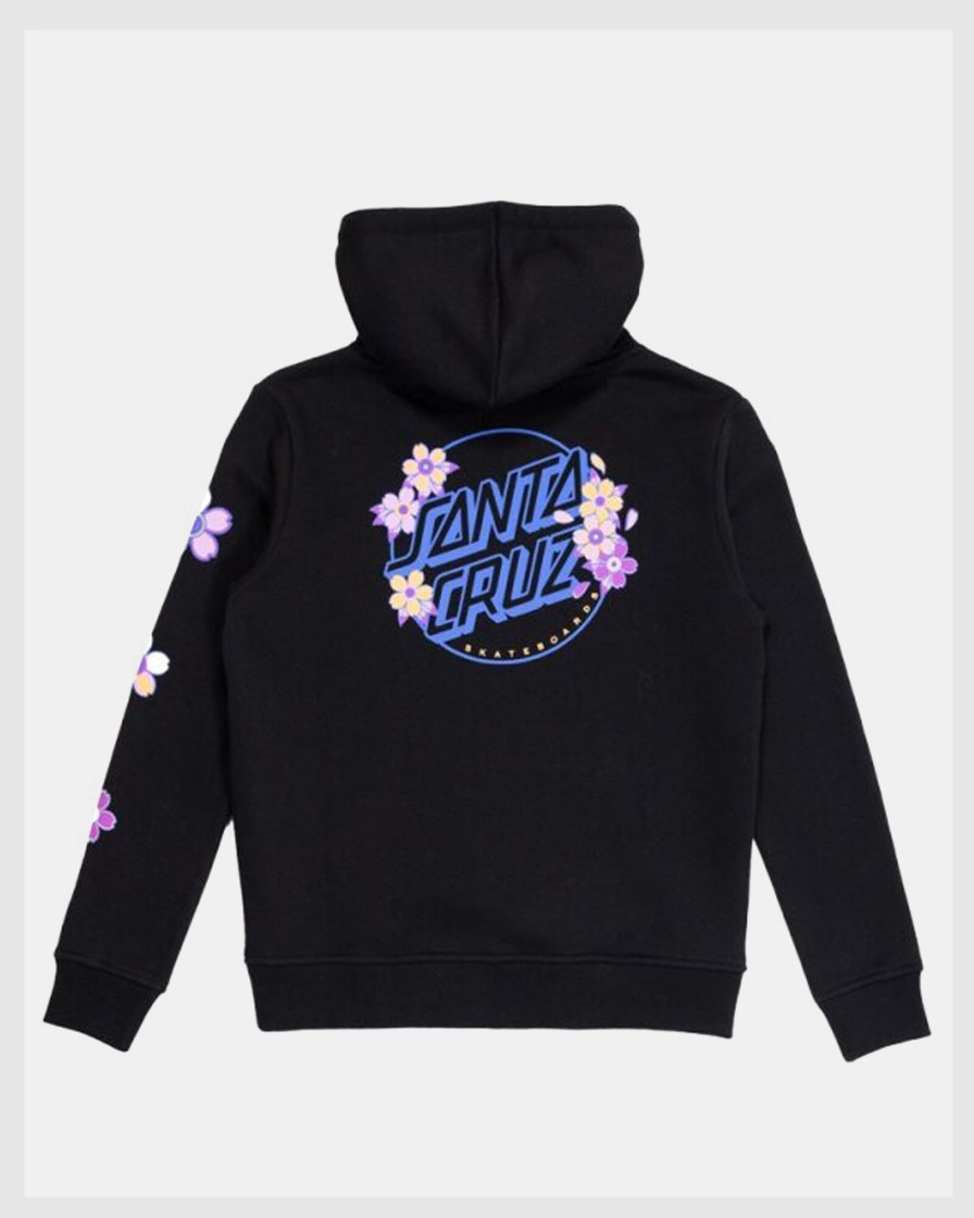 Youth SANTA CRUZ Clothing | Blooming Stack Hoody Blk