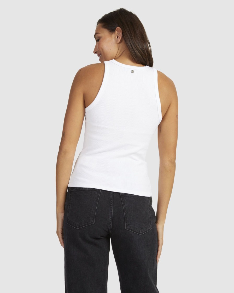 Women ROXY Tops | Womens Baseline Rib Knit Vest Top