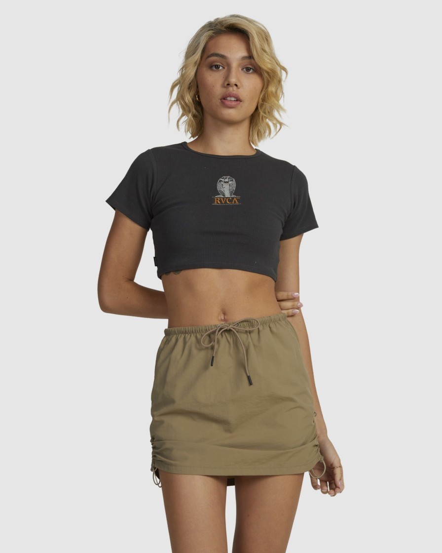 Women RVCA Tops | King Kobra Half Baby Tee