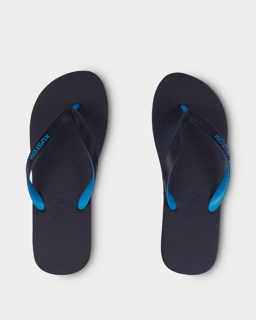 Men KUSTOM Thongs | Blend Base Blk Blue 2Fa