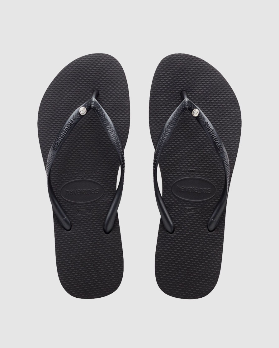 Women HAVAIANAS Sandals | Slim Crystal Sw Ll Black