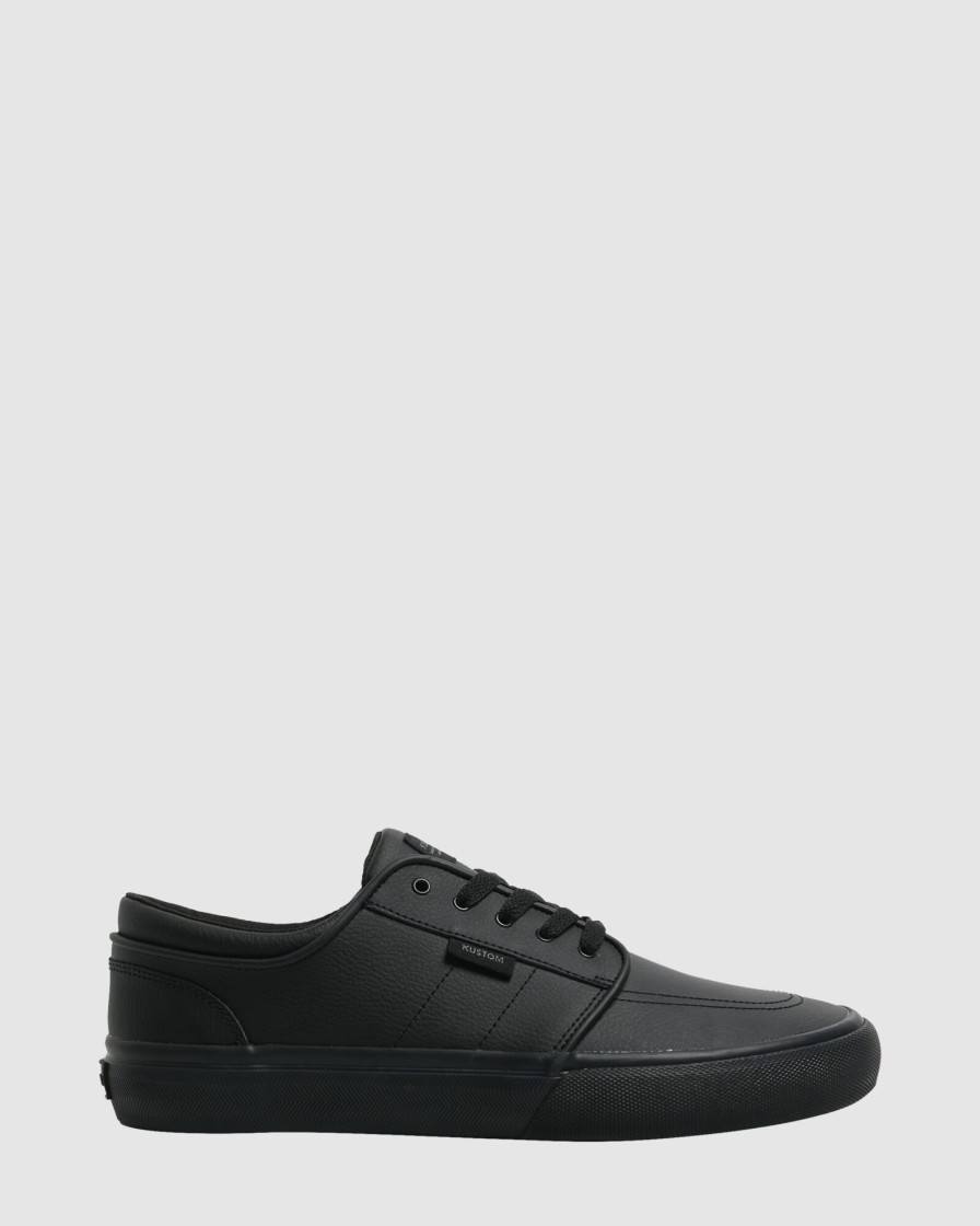 Men KUSTOM Casual | Remark Wide Black Leather