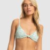 Women ROXY Bikini Tops | Womens Rib Roxy Love The Surf Knot Bikini Top