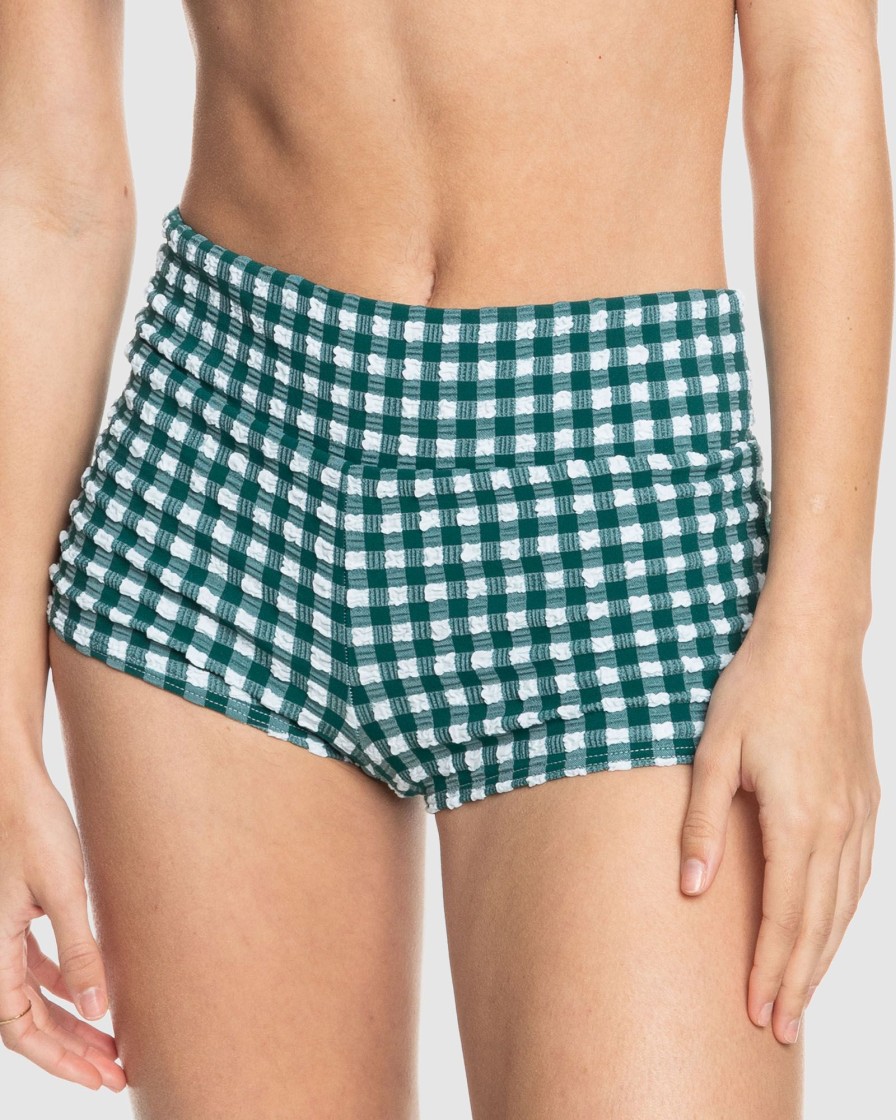 Women ROXY Bikini Bottoms | Womens The Plaid Pulse Shorty Bikini Bottoms