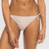 Women ROXY Bikini Bottoms | Wavy Stripe Cheeky Tie Side