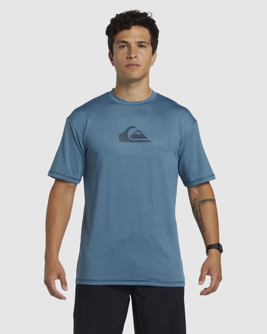 Men QUIKSILVER Rashvests | Mens Solid Streak Short Sleeve Surf T-Shirt