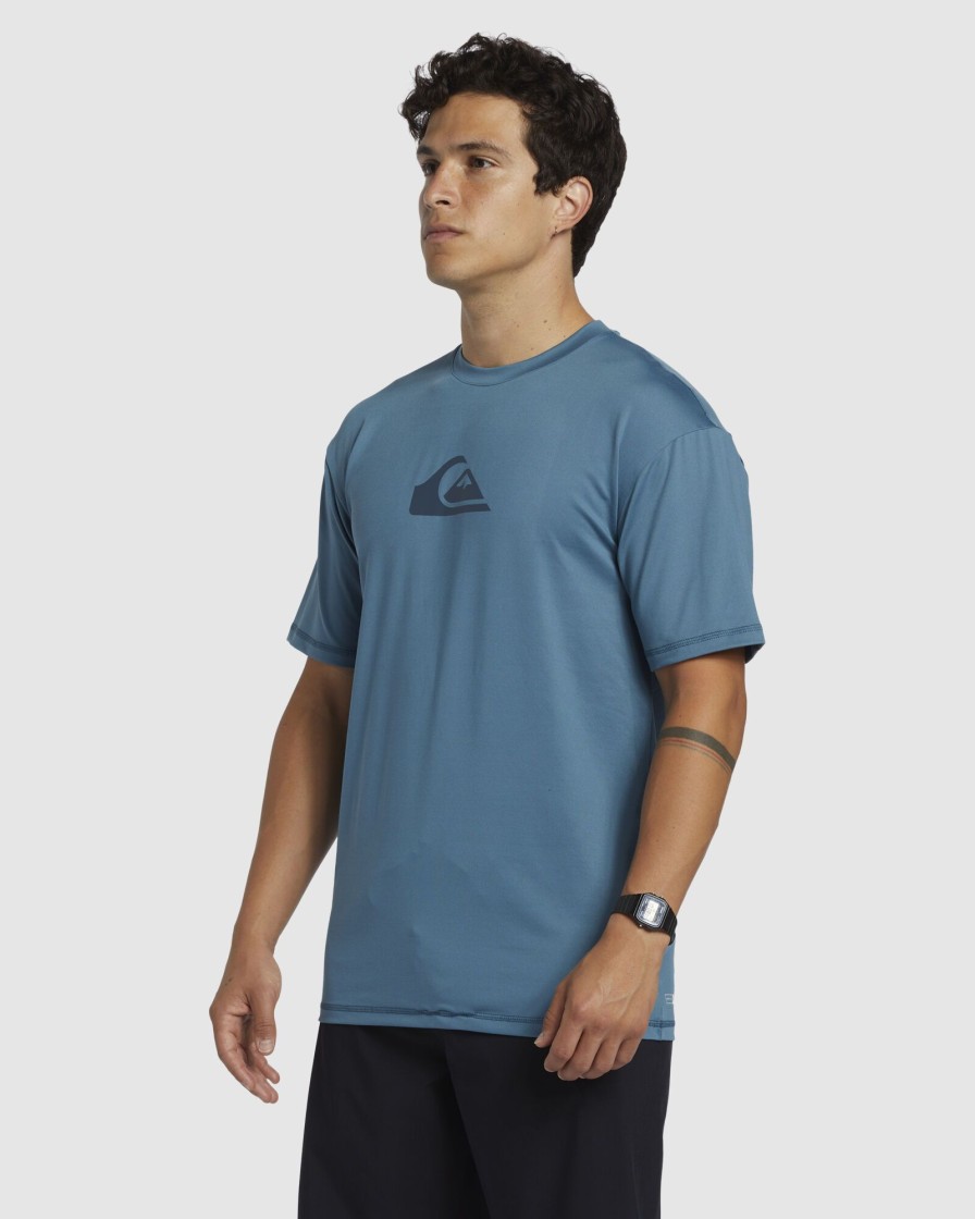 Men QUIKSILVER Rashvests | Mens Solid Streak Short Sleeve Surf T-Shirt