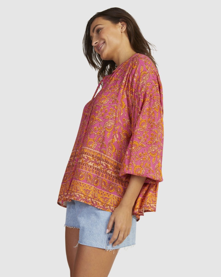 Women NUNUI Tops | Boho Button Thru Top