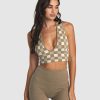 Women RVCA Tops | Fever Racerback Knitted Crop Top