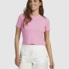 Women ROXY Tops | Womens Baseline Cropped T-Shirt