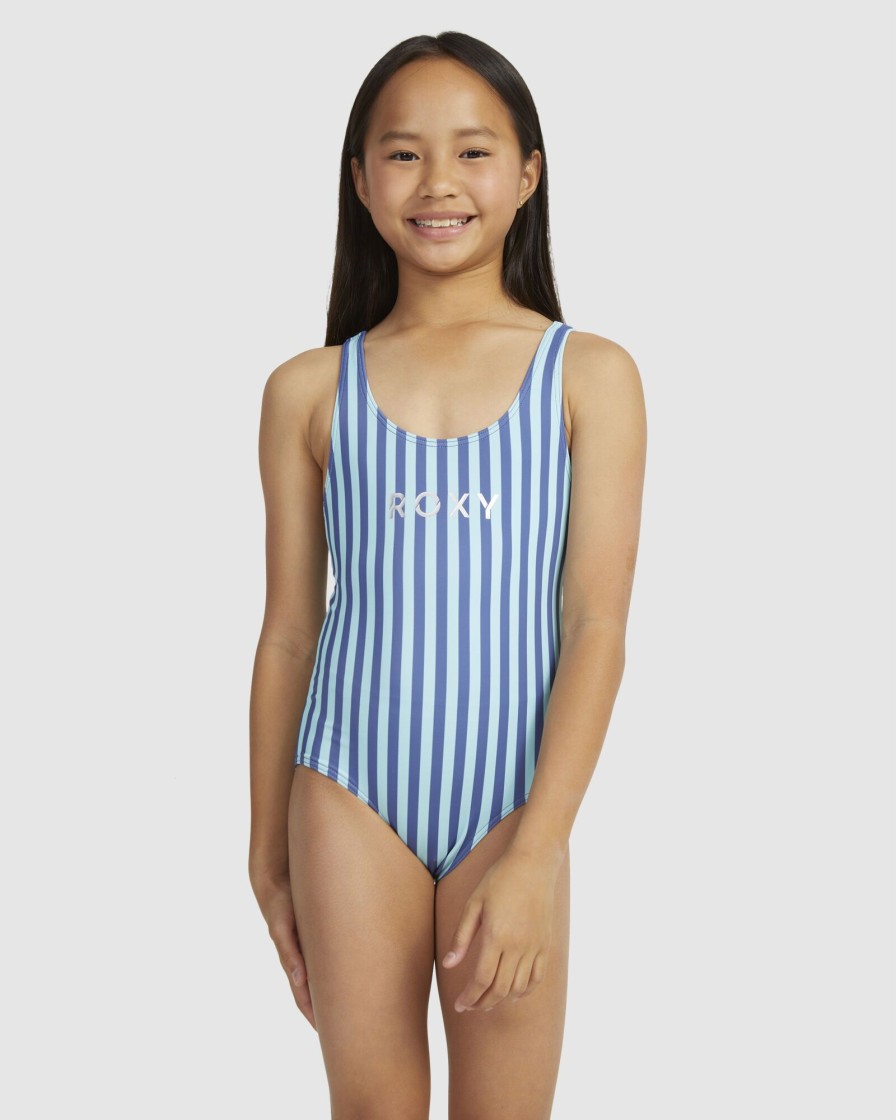 Youth ROXY Clothing | Girls 6-16 Serenity Stripe Cross Back One-Piece Swimsuit