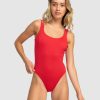 Women ROXY Swimwear | Womens Rib Roxy Love One-Piece Swimsuit