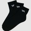 Women RVCA Socks & Underwear | Va Mini Crew Sock Black