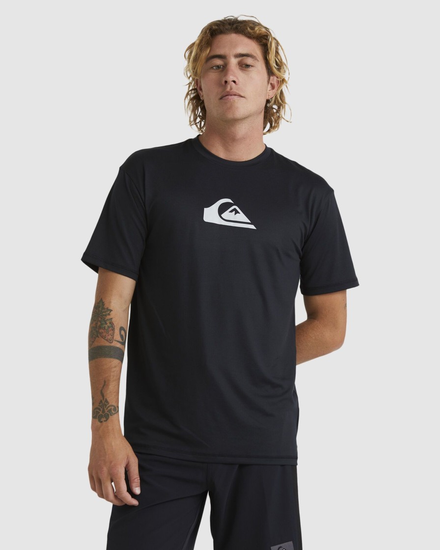 Men QUIKSILVER Rashvests | Mens Solid Streak Short Sleeve Surf T-Shirt