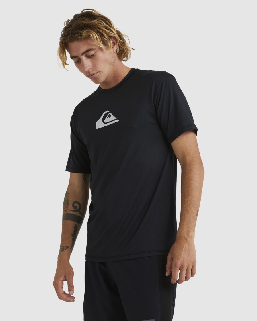 Men QUIKSILVER Rashvests | Mens Solid Streak Short Sleeve Surf T-Shirt