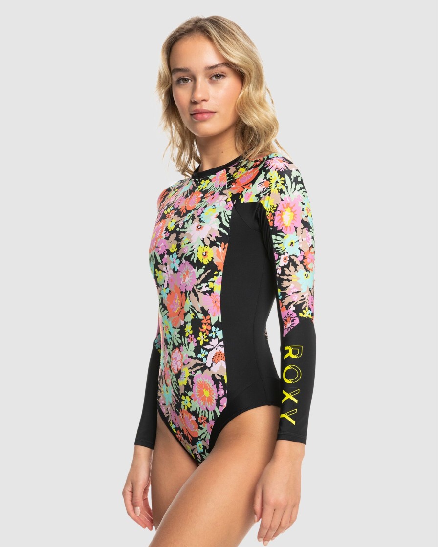 Women ROXY Rashvests | Womens Roxy Active Long Sleeve One-Piece Swimsuit