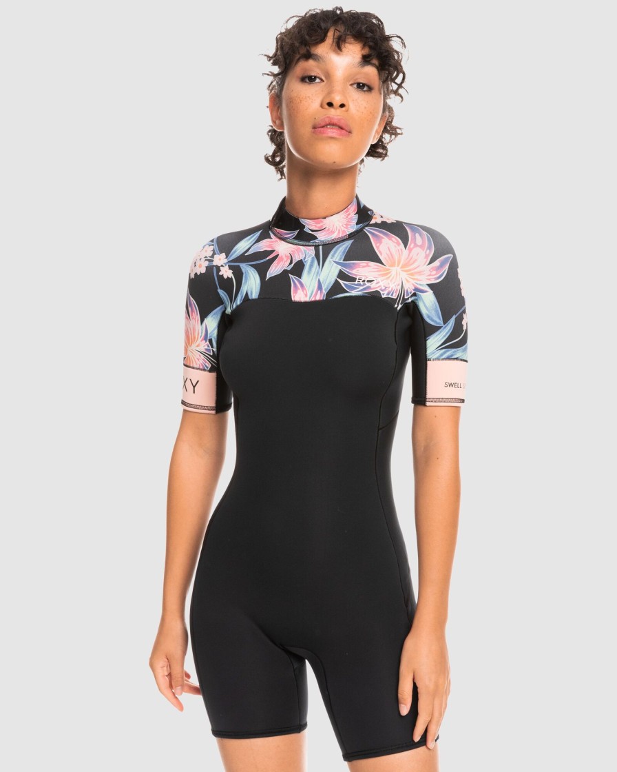 Women ROXY Wetsuits | Womens 2Mm Swell Series Short Sleeve Springsuit