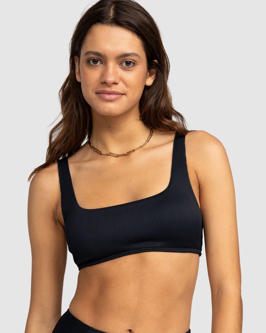 Women ROXY Bikini Tops | Rib Roxy Love The Glassy