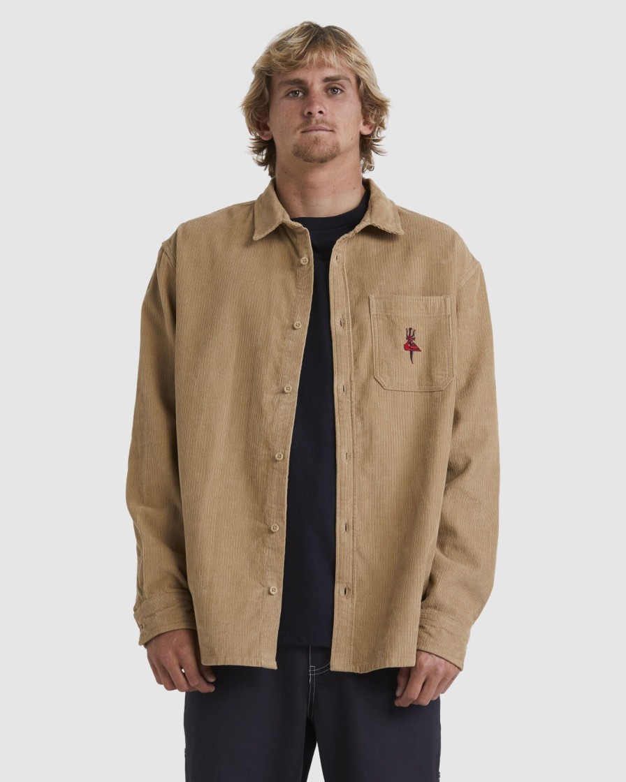 Men QUIKSILVER Shirts | Mens Tridagger Long Sleeve Corduroy Shirt