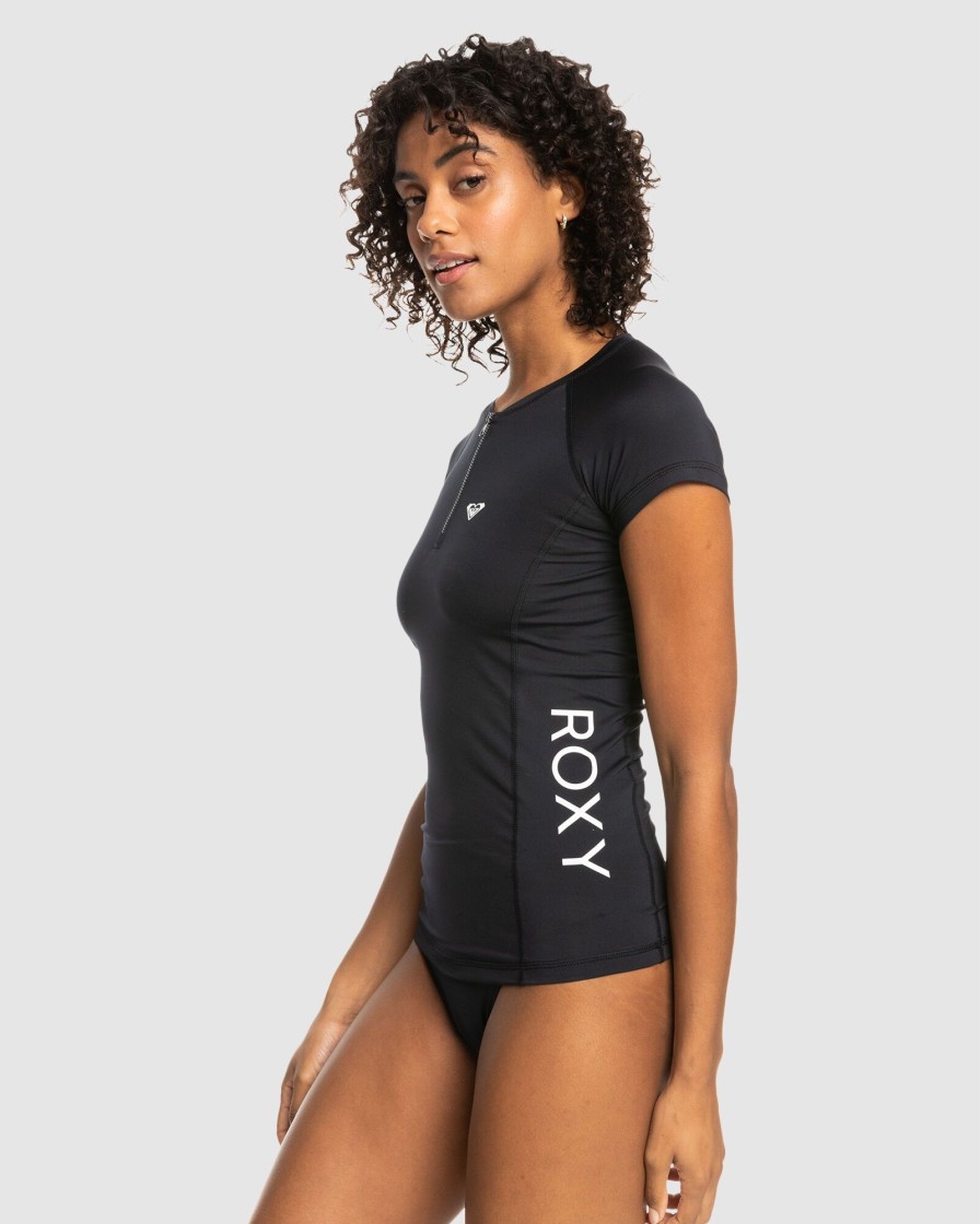 Women ROXY Rashvests | Womens New Essentials Short Sleeve Zip-Up Rash Vest