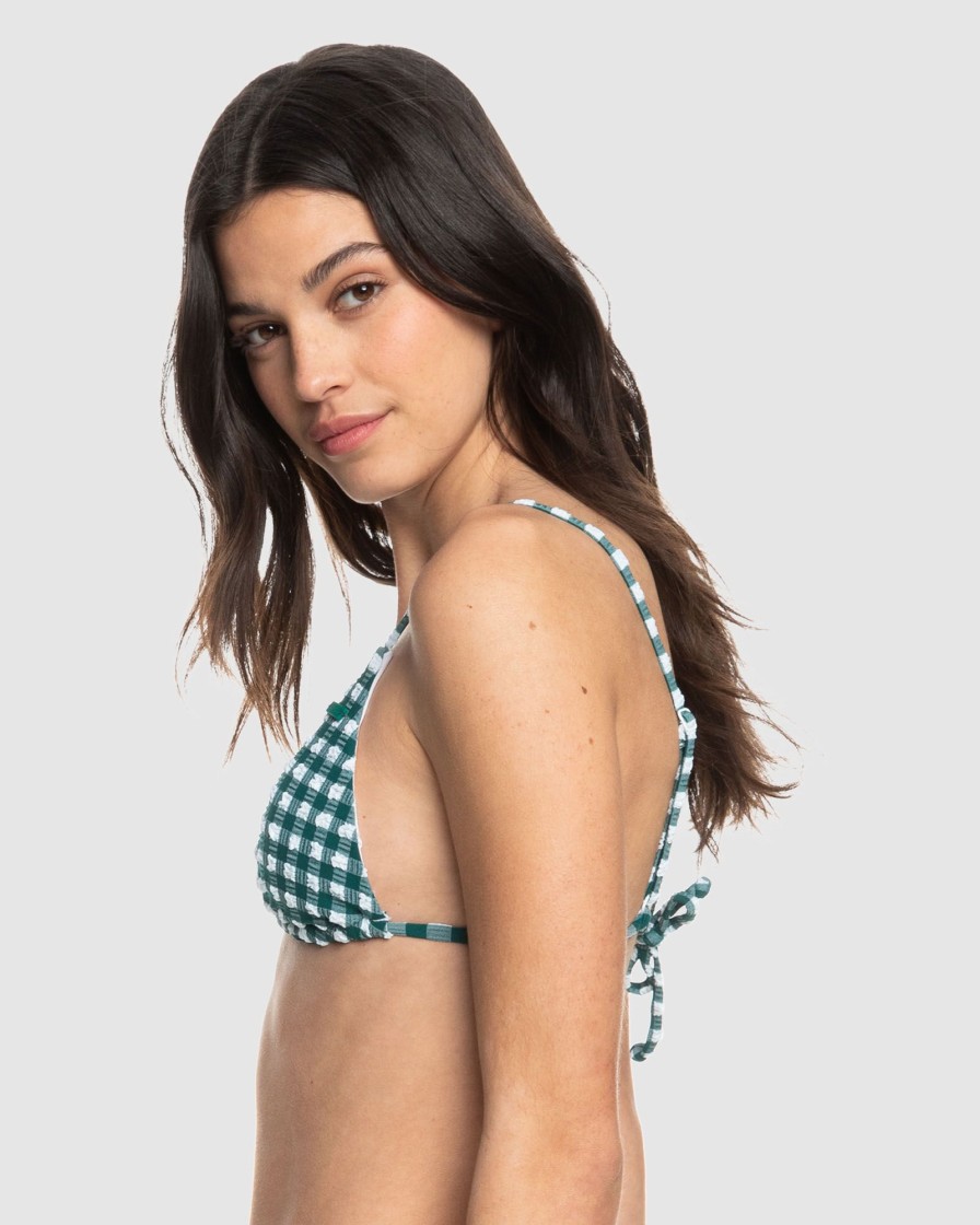 Women ROXY Bikini Tops | Womens The Plaid Pulse Tiki Tri Bikini Top