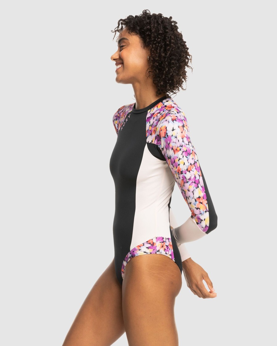 Women ROXY Rashvests | Womens Roxy Active Long Sleeve One-Piece Swimsuit